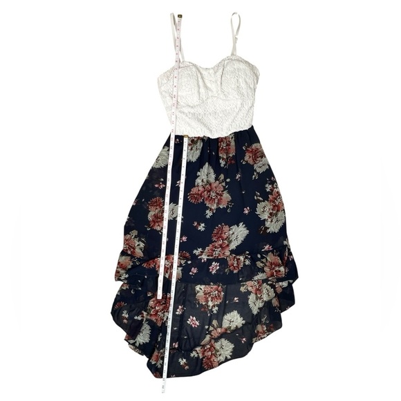 Lily Star White and Blue High-Low Midi Dress - Picture 10 of 13